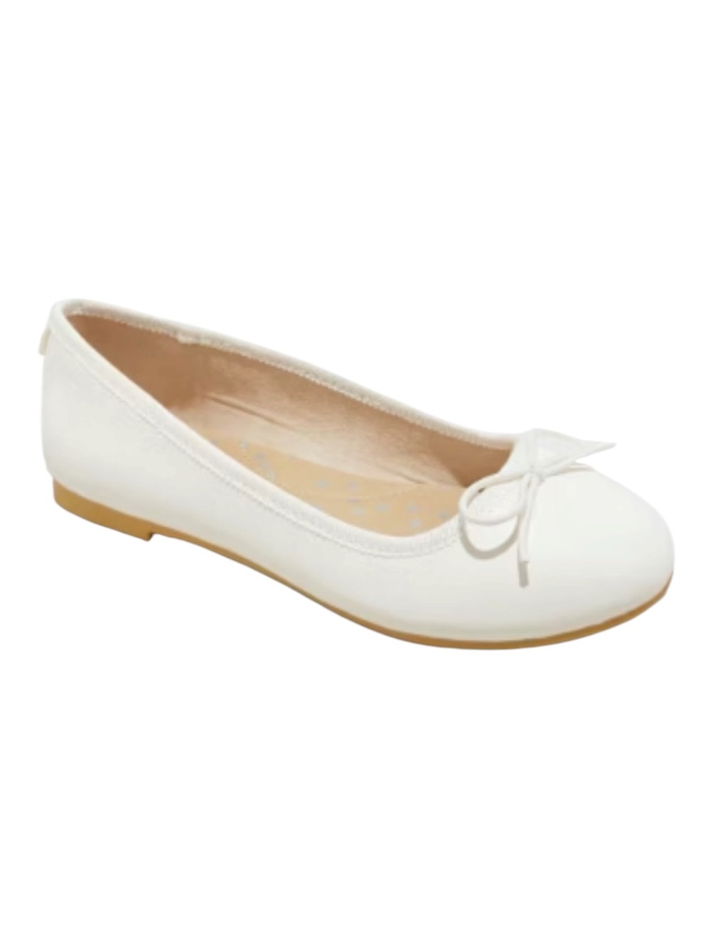 Cat & Jack Girl's Diana White Slip-On Ballet Flats